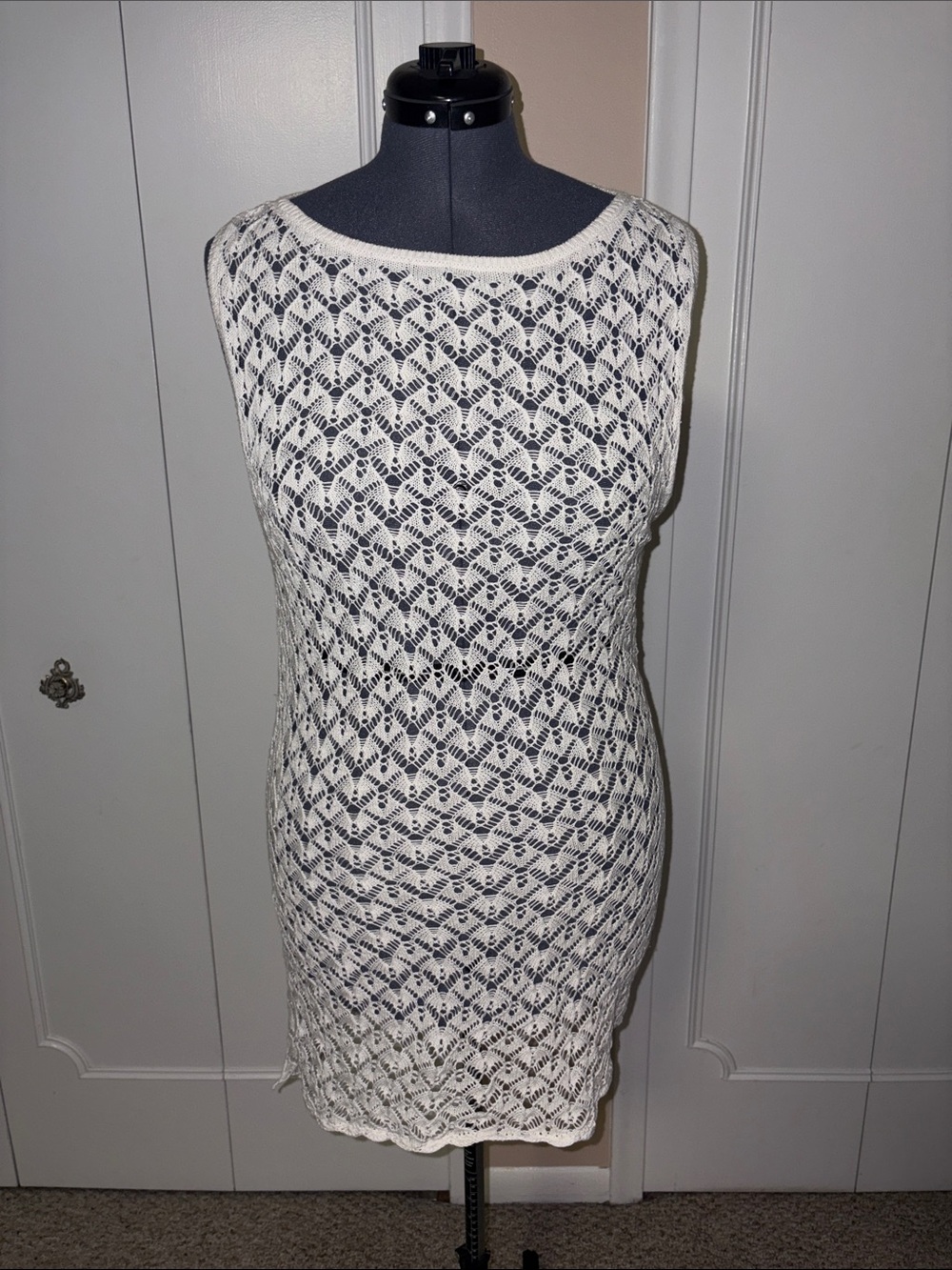 Abercrombie & Fitch White Crochet Swim Coverup